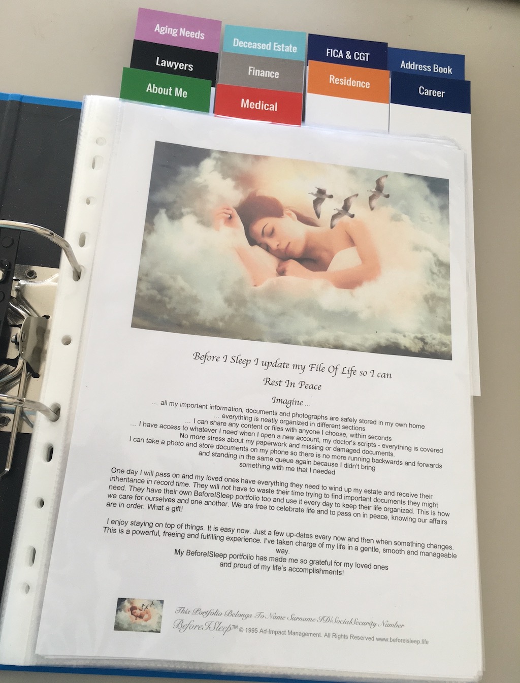 File Of Life Portfolio Printed & Filed with Goodies - The Half Monty